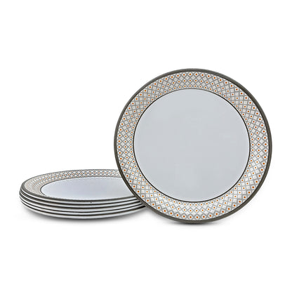 SUPERWARE | Pure Melamine | Dinner Plate Set – Pozzi (11.0") | 6 Nos. | Stain Free, Glazed Finish