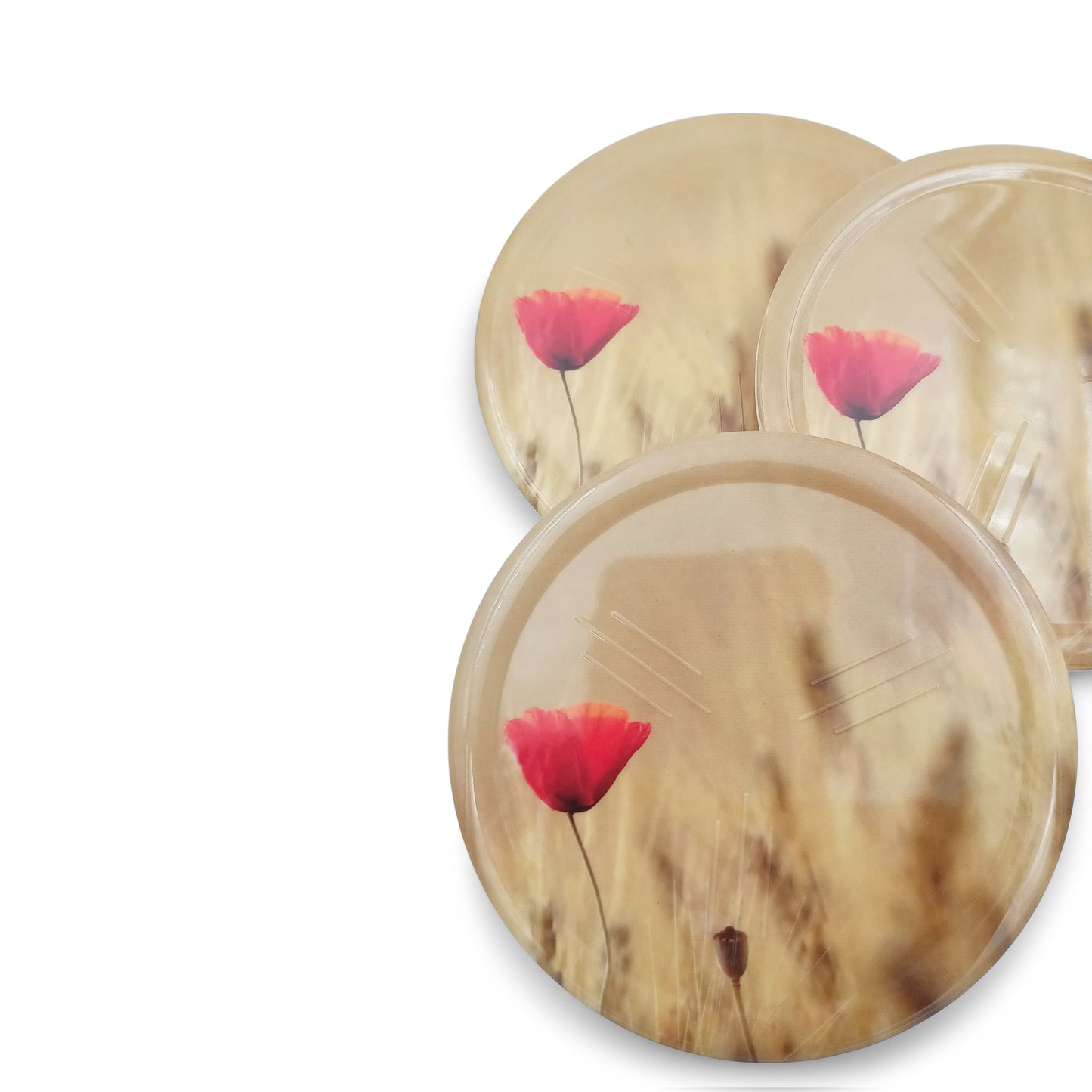 SUPERWARE | Pure Melamine | Coasters - RED TULIP | Set Of 8 Pcs | Stain Free, Glazed Finish