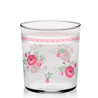 CERVE | Italy | Crystal Clear High Brilliance Lead Free Glass | Tumbler | Rosebud | 3 Nos.