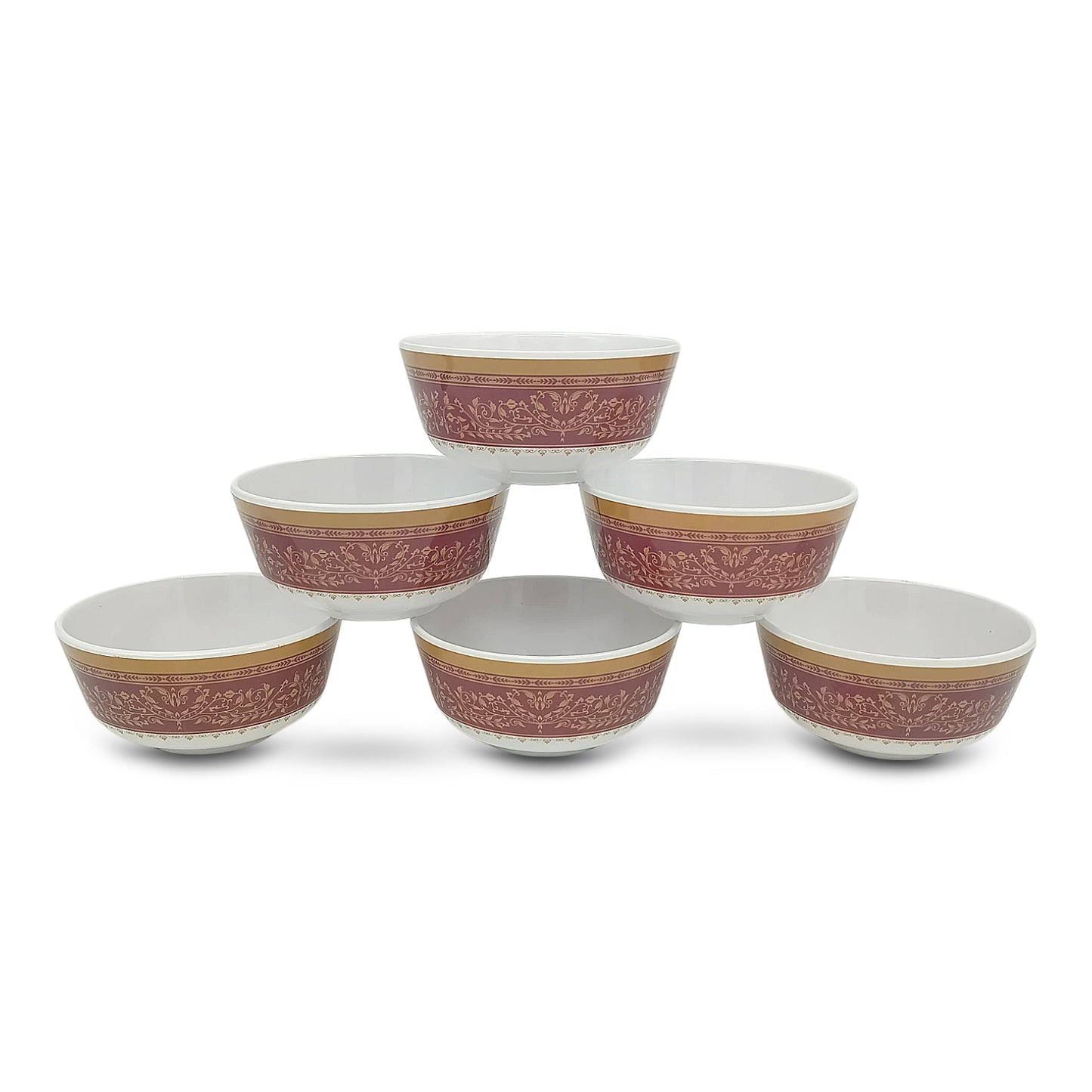 SUPERWARE | Pure Melamine | Bowl Set - Rubin 4" | 6 Nos. | Stain Free, Glazed Finish