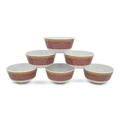 SUPERWARE | Pure Melamine | Bowl Set - Rubin 4" | 6 Nos. | Stain Free, Glazed Finish