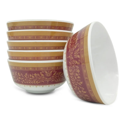 SUPERWARE | Pure Melamine | Bowl Set - Rubin 4" | 6 Nos. | Stain Free, Glazed Finish