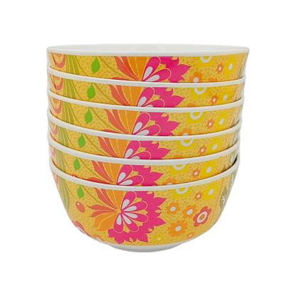 SUPERWARE | Pure Melamine | Bowl Set - Batik 4" | 6 Nos. | Stain Free, Glazed Finish