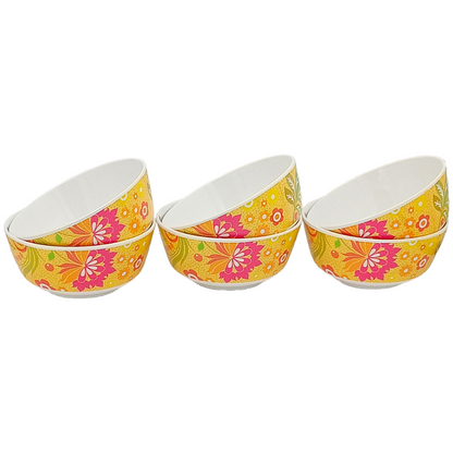 SUPERWARE | Pure Melamine | Bowl Set - Batik 4" | 6 Nos. | Stain Free, Glazed Finish