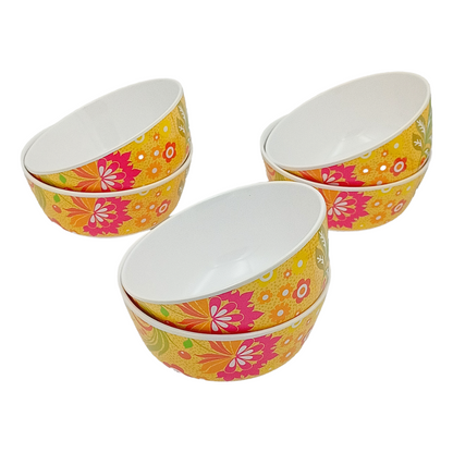 SUPERWARE | Pure Melamine | Bowl Set - Batik 4" | 6 Nos. | Stain Free, Glazed Finish