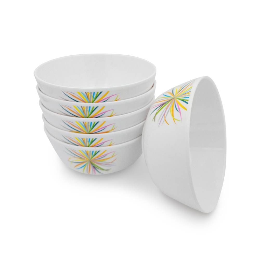 SUPERWARE | Pure Melamine | Katori Set - CELEBRATION (3.5") | 6 Nos.| Stain Free, Glazed Finish