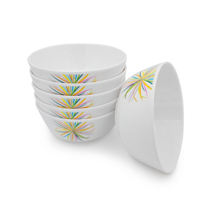 SUPERWARE | Pure Melamine | Katori Set - CELEBRATION (3.5") | 6 Nos.| Stain Free, Glazed Finish