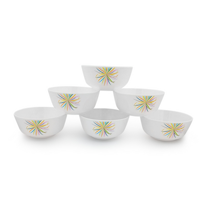 SUPERWARE | Pure Melamine | Katori Set - CELEBRATION (3.5") | 6 Nos.| Stain Free, Glazed Finish