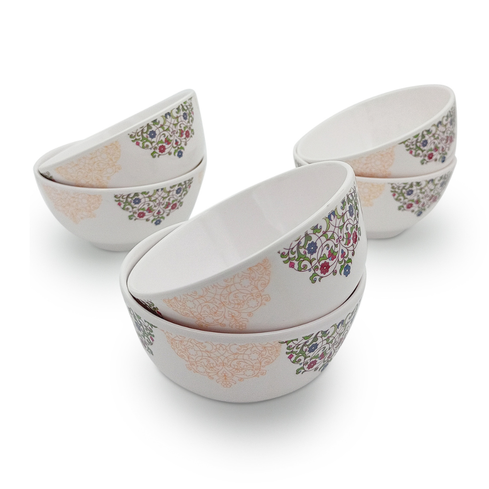 SUPERWARE | Pure Melamine | Katori Set - ETHENIC ART (3.5") | 6 Nos.| Stain Free, Glazed Finish