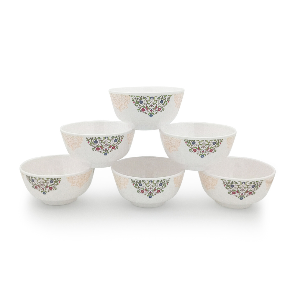 SUPERWARE | Pure Melamine | Katori Set - ETHENIC ART (3.5") | 6 Nos.| Stain Free, Glazed Finish