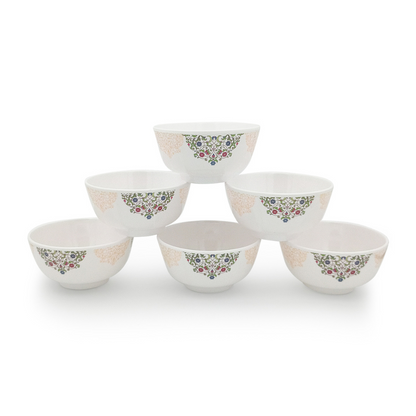 SUPERWARE | Pure Melamine | Bowl Set - Ethenic Art 4" | 6 Nos. | Stain Free, Glazed Finish