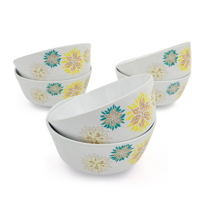 SUPERWARE | Pure Melamine | Bowl Set - Ethenic Flower 4" | 6 Nos. | Stain Free, Glazed Finish