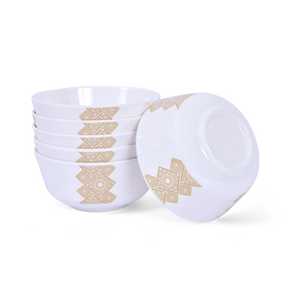 SUPERWARE | Pure Melamine| Katori Set - GOLDDEKO (3.5") | 6 Nos. | Stain Free, Glazed Finish