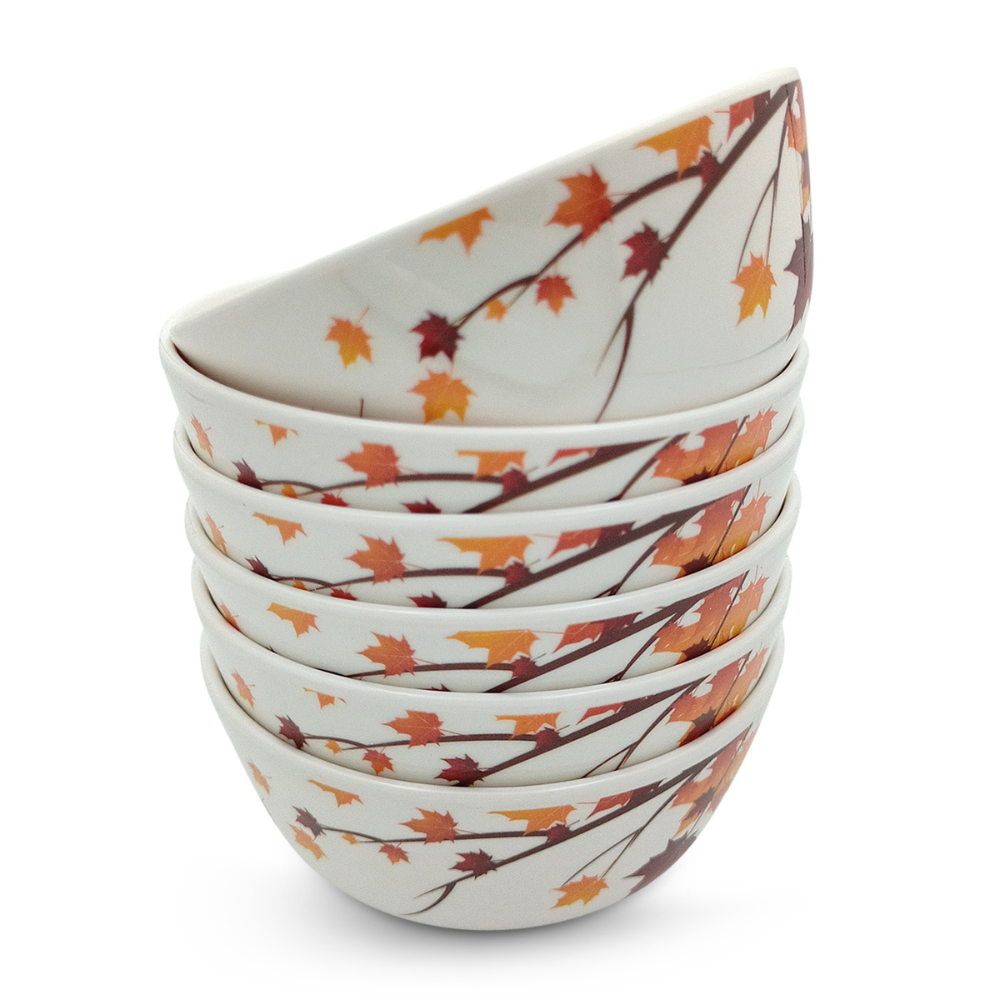 SUPERWARE | Pure Melamine | Bowl Set - Maple Leaf 4" | 6 Nos. | Stain Free, Glazed Finish