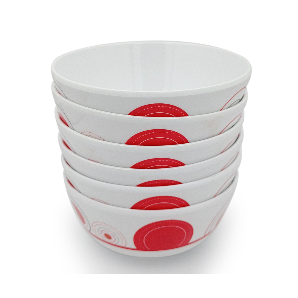 SUPERWARE | Pure Melamine | Katori Set - PARK RED (3.5") | 6 Nos.|  Stain Free, Glazed Finish