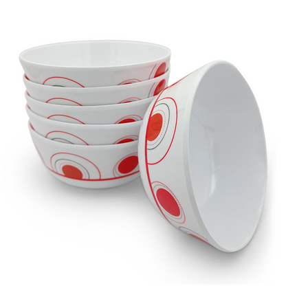 SUPERWARE | Pure Melamine | Katori Set - PARK RED (3.5") | 6 Nos.|  Stain Free, Glazed Finish