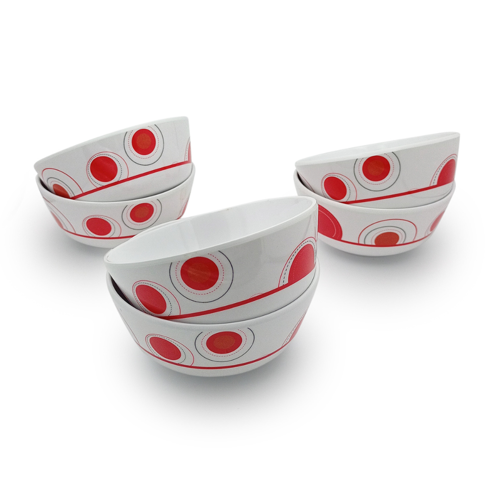 SUPERWARE | Pure Melamine | Katori Set - PARK RED (3.5") | 6 Nos.|  Stain Free, Glazed Finish