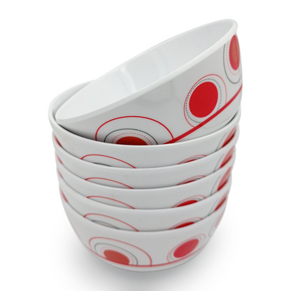 SUPERWARE | Pure Melamine | Katori Set - PARK RED (3.5") | 6 Nos.|  Stain Free, Glazed Finish