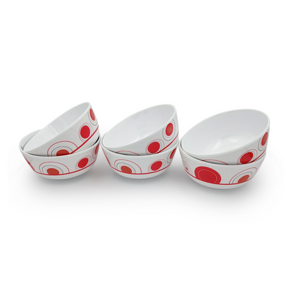 SUPERWARE | Pure Melamine | Katori Set - PARK RED (3.5") | 6 Nos.|  Stain Free, Glazed Finish