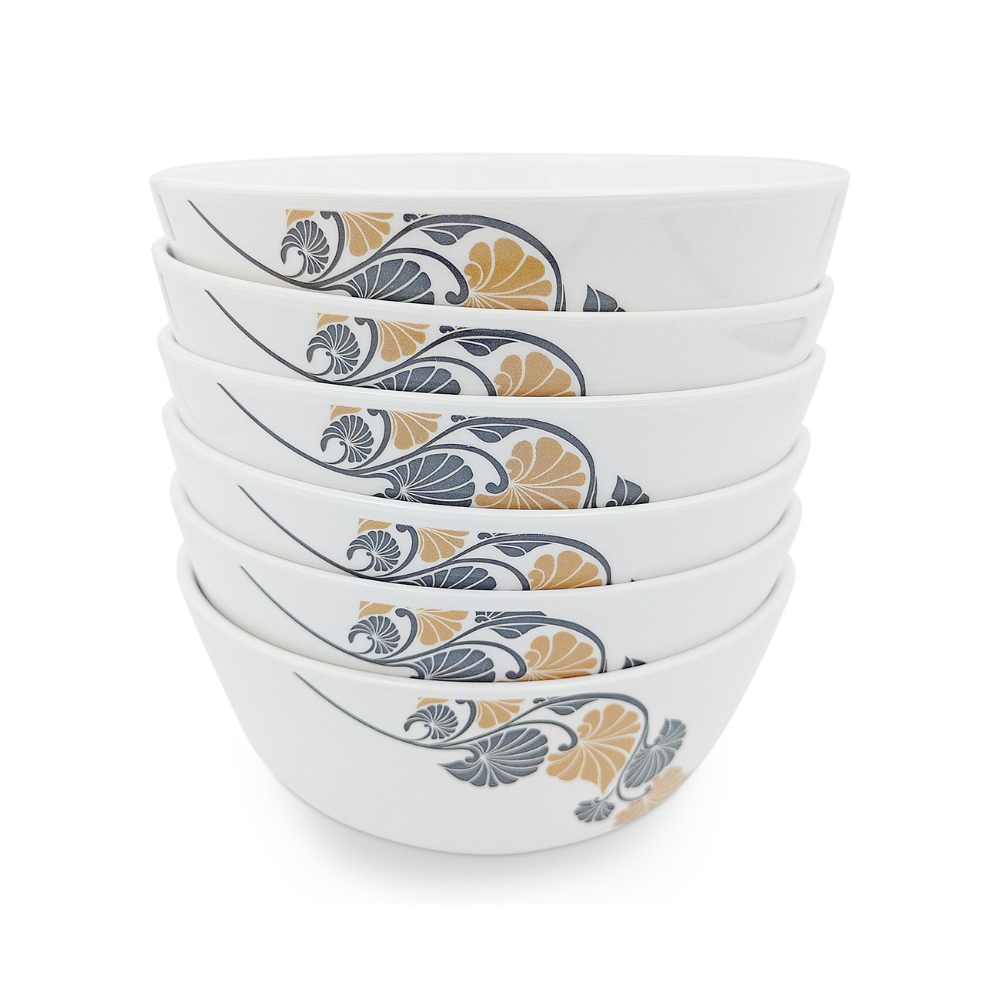 SUPERWARE | Pure Melamine | Bowl Set - Vegetal Gold 4" | 6 Nos. | Stain Free, Glazed Finish