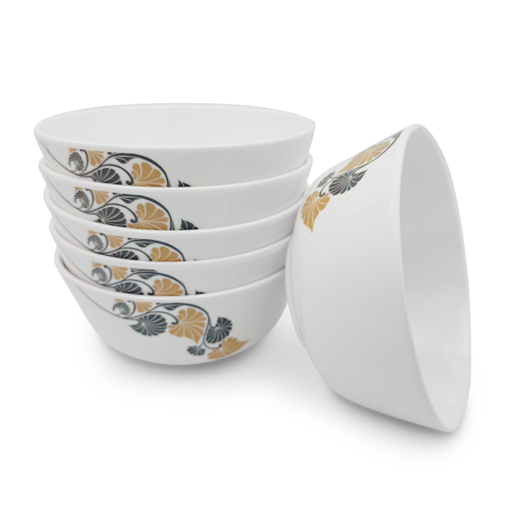 SUPERWARE | Pure Melamine | Bowl Set - Vegetal Gold 4" | 6 Nos. | Stain Free, Glazed Finish