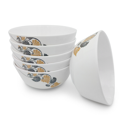 SUPERWARE | Pure Melamine | Bowl Set - Vegetal Gold 4" | 6 Nos. | Stain Free, Glazed Finish