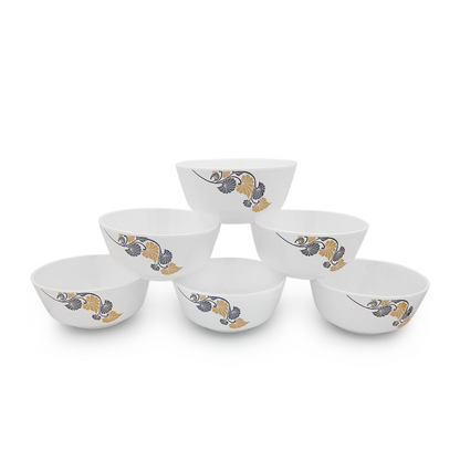 SUPERWARE | Pure Melamine | Bowl Set - Vegetal Gold 4" | 6 Nos. | Stain Free, Glazed Finish