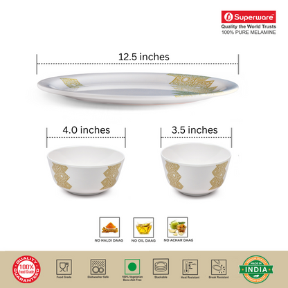 SUPERWARE, Buffet Set - GOLDDEKO | Set Of 18 Pcs.