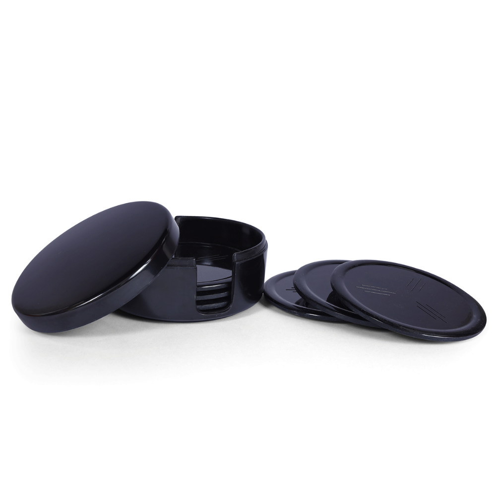 SUPERWARE, Coaster Set - BLACK | Set Of 8 Pcs.