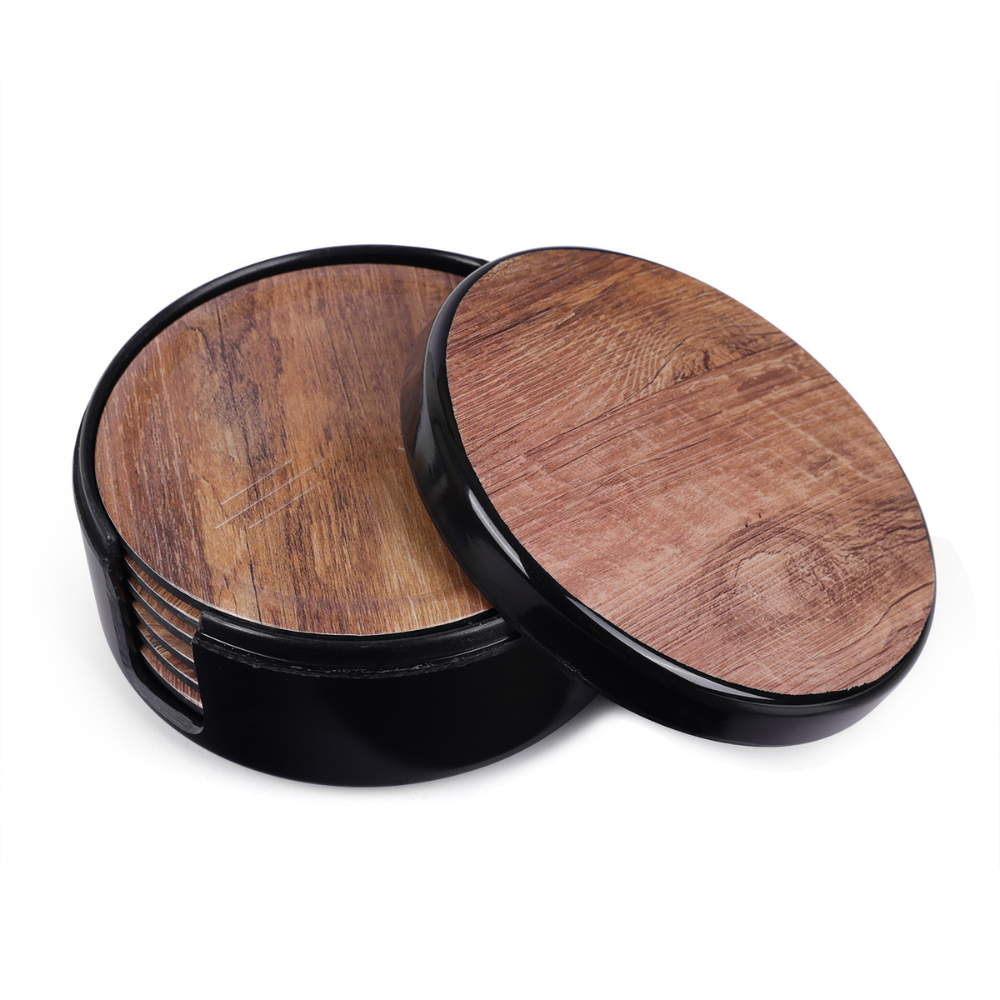 SUPERWARE, Coaster Set - DARK OAK | Set Of 8 Pcs.