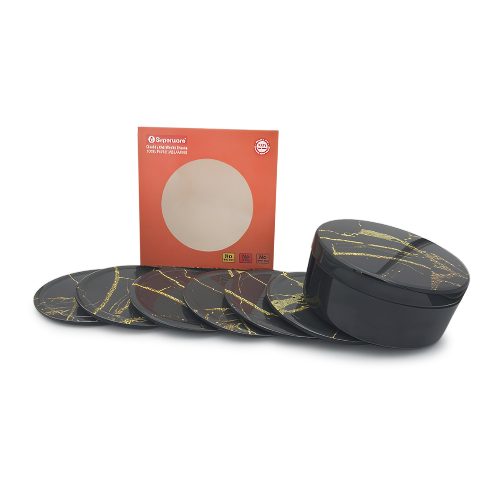 SUPERWARE, Coaster Set - GOLDEN MARBLE | Set Of 8 Pcs.