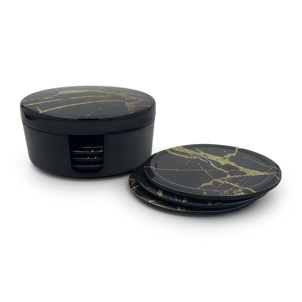 SUPERWARE, Coaster Set - GOLDEN MARBLE | Set Of 8 Pcs.