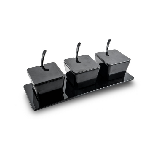 SUPERWARE, Condiment Set - BLACK | Set Of 10 Pcs.