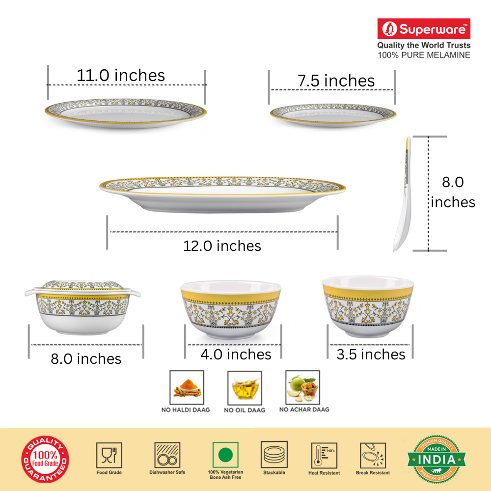 SUPERWARE, Dinner Set - FORGETMENOT | Set Of 31 Pcs.