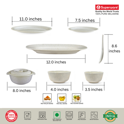 SUPERWARE, Dinner Set - GLOSSY SUPER PEARL | Set Of 31 Pcs.