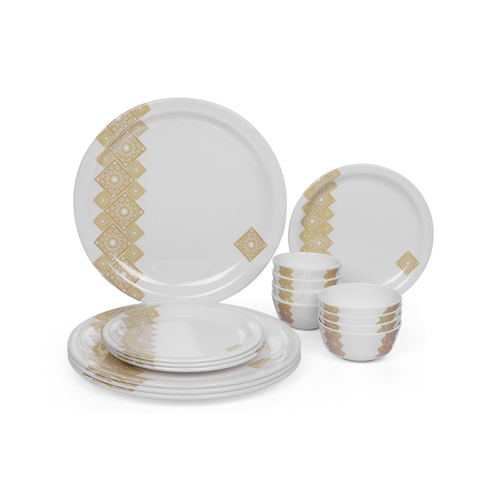 SUPERWARE, Dinner Set - GOLDDEKO | Set Of 16 Pcs.