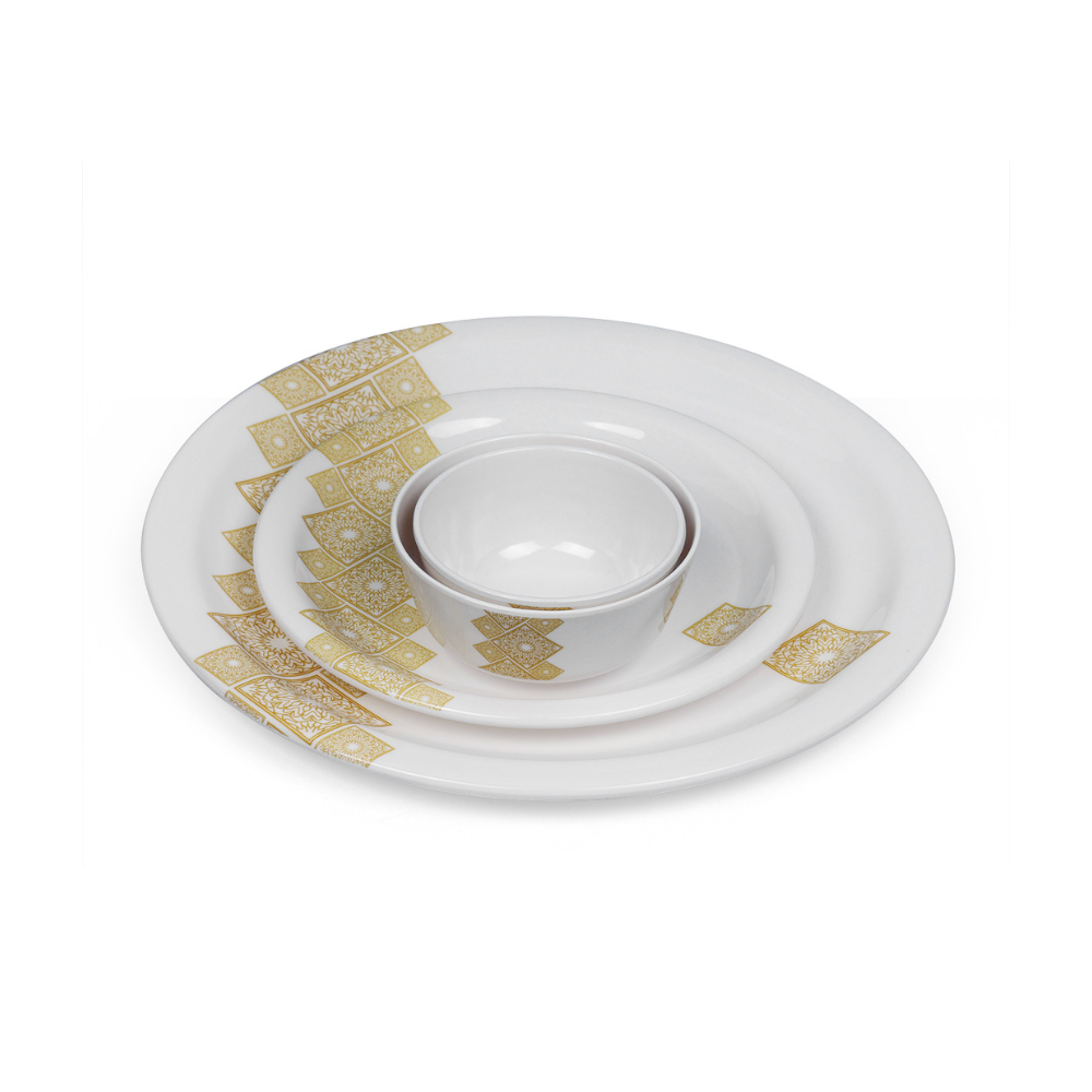 SUPERWARE, Dinner Set - GOLDDEKO | Set Of 16 Pcs.