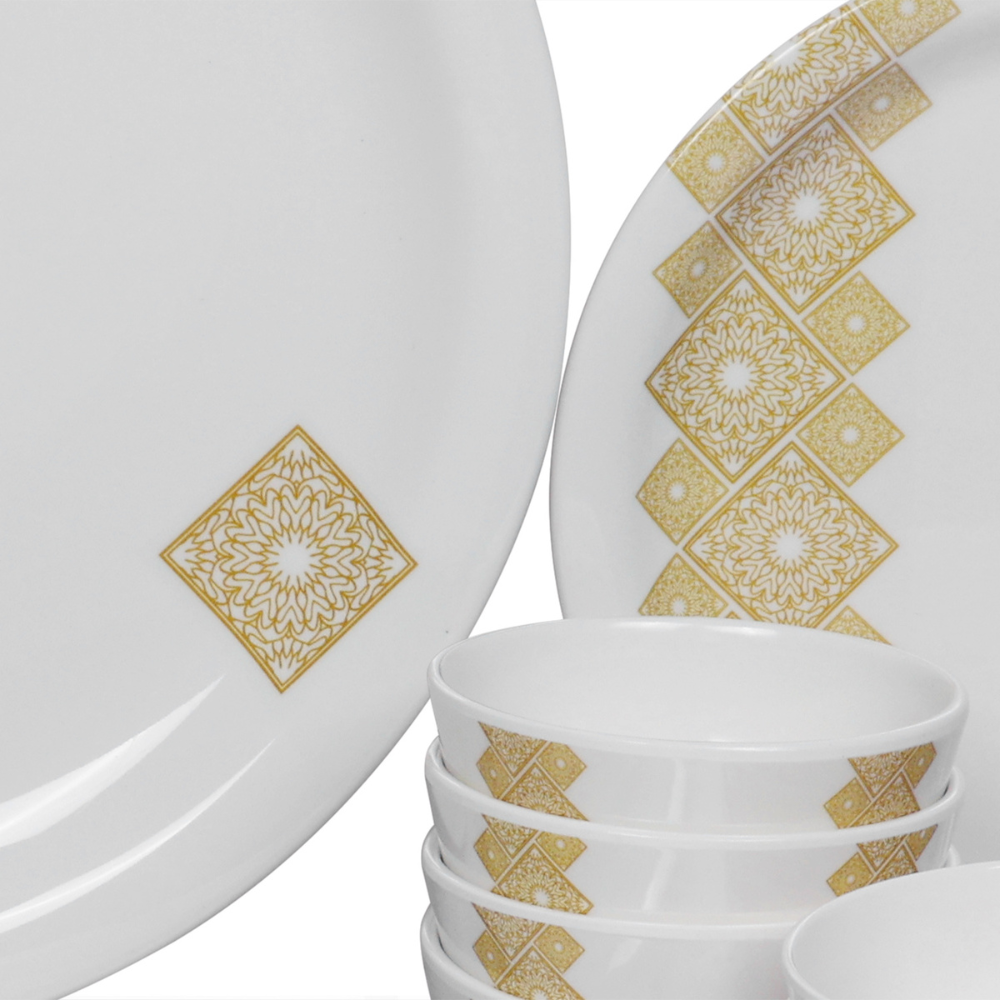 SUPERWARE, Dinner Set - GOLDDEKO | Set Of 16 Pcs.