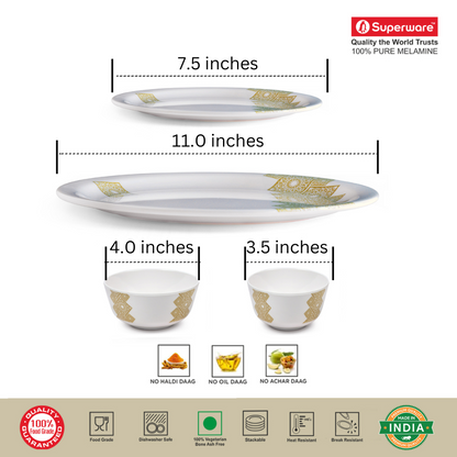 SUPERWARE, Dinner Set - GOLDDEKO | Set Of 16 Pcs.