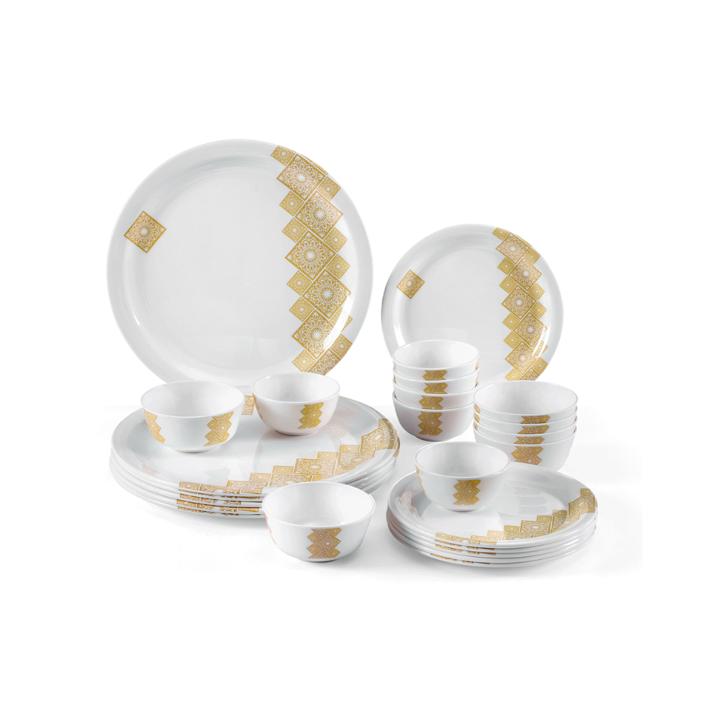 SUPERWARE, Dinner Set - GOLDDEKO | Set Of 24 Pcs.