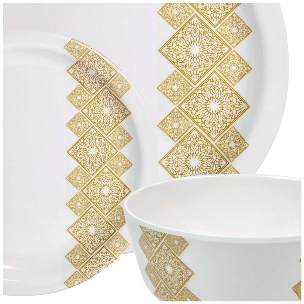 SUPERWARE, Dinner Set - GOLDDEKO | Set Of 24 Pcs.