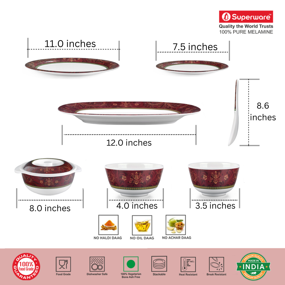 SUPERWARE, Dinner Set - ORNAMENTAL | Set Of 31 Pcs.