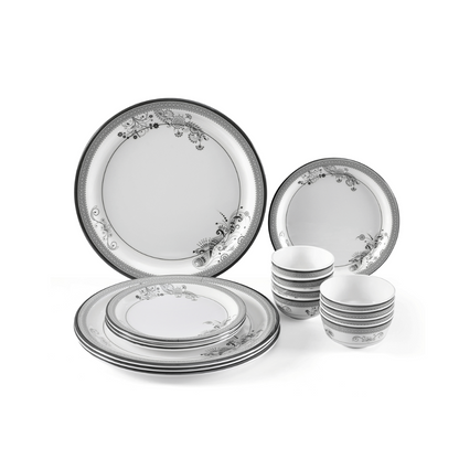 SUPERWARE, Dinner Set - SILVER LACE | Set Of 16 Pcs.