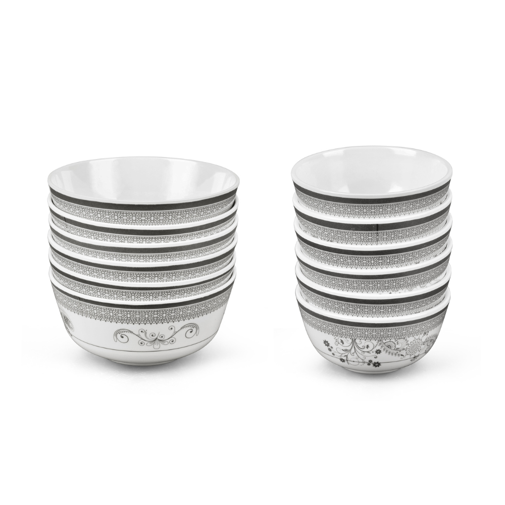 SUPERWARE, Dinner Set - SILVER LACE | Set Of 24 Pcs.