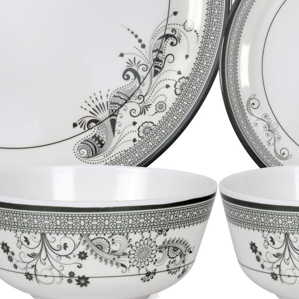 SUPERWARE, Dinner Set - SILVER LACE | Set Of 24 Pcs.