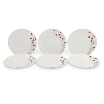 SUPERWARE | Pure Melamine | Small Plate Set - COLOUR BUBBLES (7.25") | 6 Nos. | Stain Free, Glazed Finish