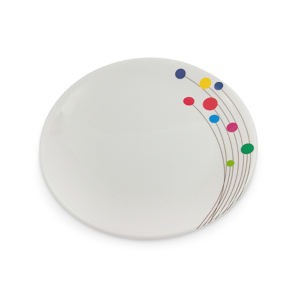 SUPERWARE | Pure Melamine | Small Plate Set - COLOUR BUBBLES (7.25") | 6 Nos. | Stain Free, Glazed Finish