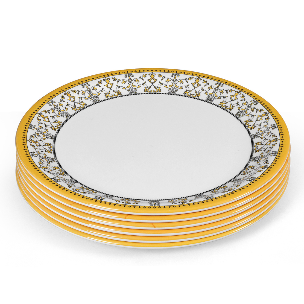 SUPERWARE | Pure Melamine | Buffet Plate Set – ForgetMeNot (12.5”) | 6 Nos. | Stain Free, Glazed Finish