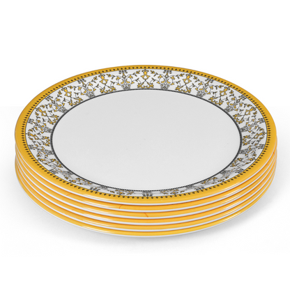 SUPERWARE | Pure Melamine | Buffet Plate Set – ForgetMeNot (12.5”) | 6 Nos. | Stain Free, Glazed Finish