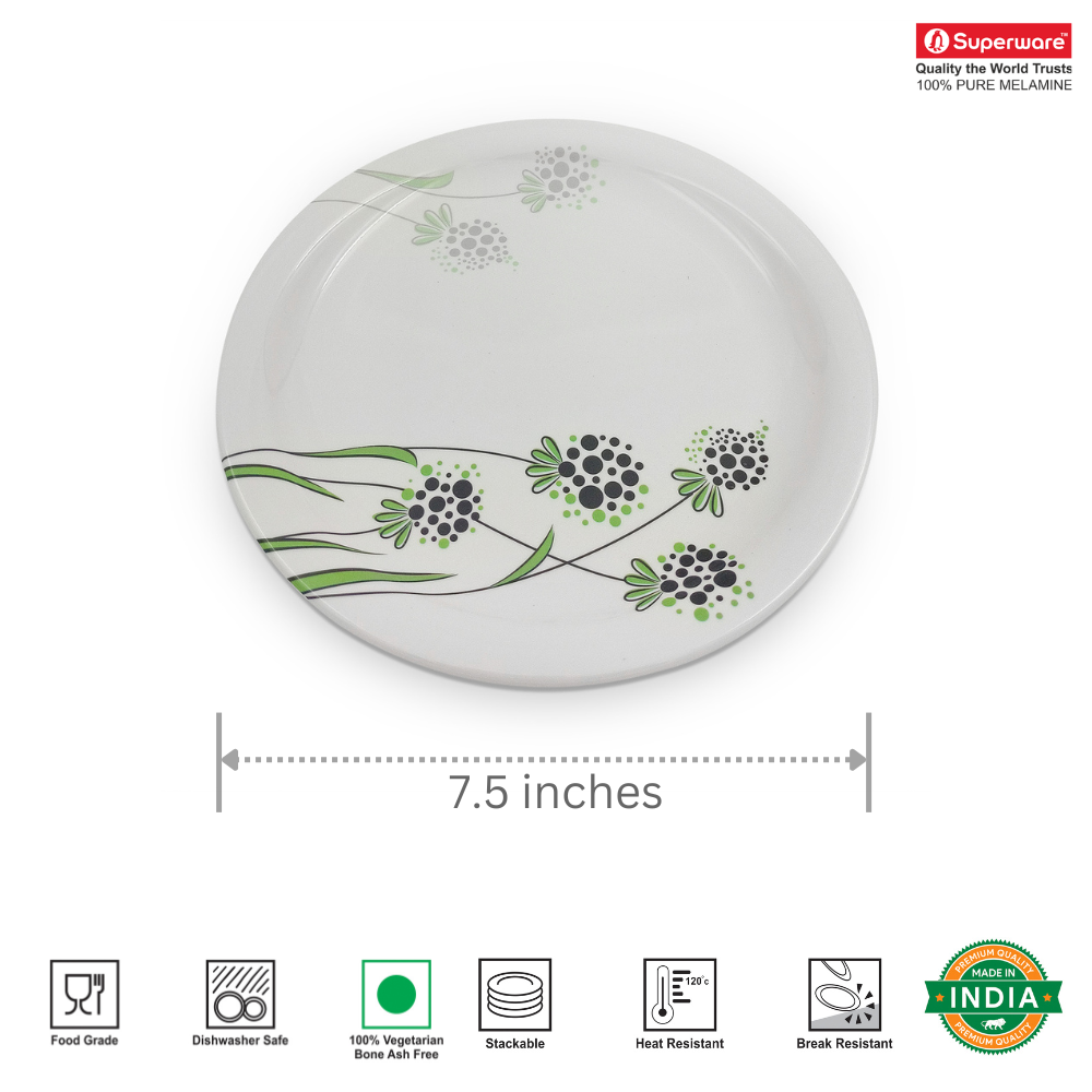 SUPERWARE, Plate Set - GREEN BERRY | 6 Nos.